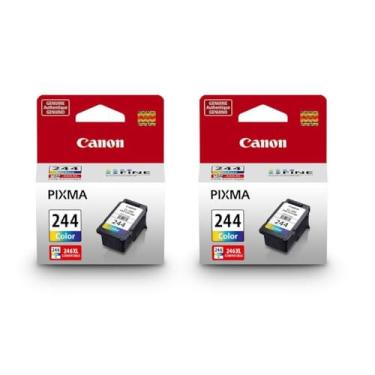 Imagem de Canon Pacote com 2 cartuchos de tinta colorida CL-244 para impressora a jato de tinta multifuncional PIXMA MG & MX - 6,2 ml