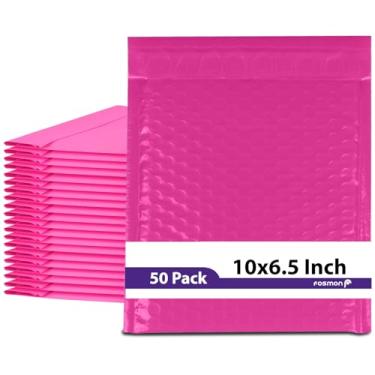 Imagem de Envelopes de envio acolchoados Fosmon #0 coloridos rosa poli bolha 16,5 x 25,4 cm, largos 15,2 x 25,4 cm, 50 Pack