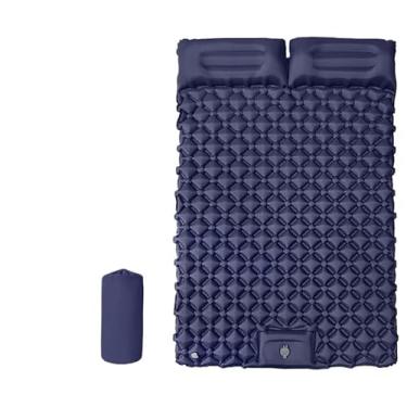 Imagem de ColchãO InfláVel Casal Resistente AutomáTico Multiuso Camping 190 * 120 * 5 Cm Com Travesseiro(Azul marinho)