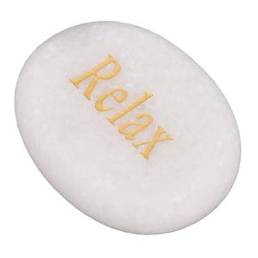 Imagem de Aqur2020 Pedra Inspiradora de Mármore, Mármore Motivacional Gravado Com Acabamento Polido para Decoração de Casa, Aquário, Enchimento de Vaso e Presente, Pedra Decorativa do Tamanho da (relaxar)