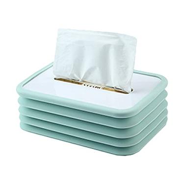 Imagem de Porta-embalagem de Papel Toalha Plegável Dispenser Higiênico Sem Núcleo Extração Capa para Carro Casa Banheiro Quarto Escritório