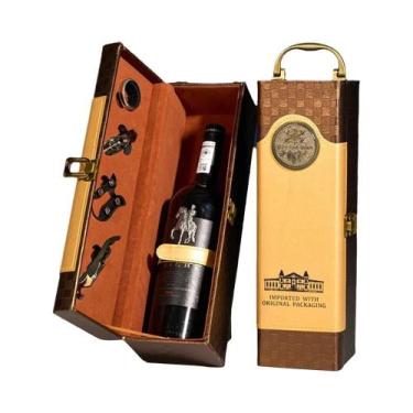 Imagem de Caixa De Presente Portátil Para Uma Garrafa De Vinho Com Conjunto De A