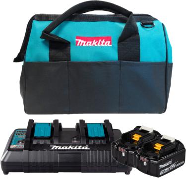Imagem de Kit Carregador Makita DC18RD 220V + 2 Baterias 3.0Ah