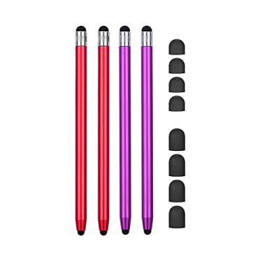 Imagem de Caneta Estilo Universal 2 em 1 para Tela Tática Todos os Tablets e Celulares com 8 Pontas de Borracha Macia Substituíveis