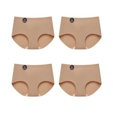 Imagem de Calcinhas De Seda Fria Sem Costura Para Mulheres 4PCS, Cuecas Finas E 