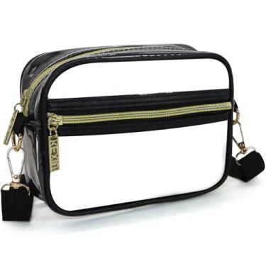 Imagem de Yasdyri Bolsa transparente aprovada pelo estádio, Preto, Transparente