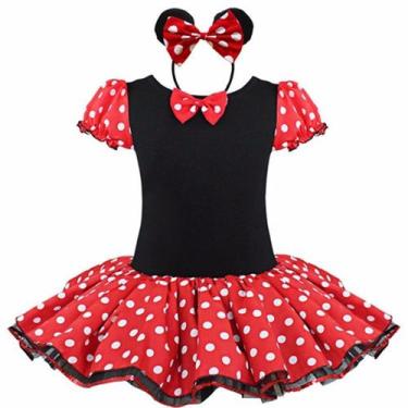 Imagem de Vestido Fantasia Halloween Carnaval Infantil Rosa Ou Vermelho com Boli