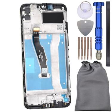 Imagem de Digitalizador de tela sensível ao toque com moldura para Huawei Y6p preto 6.3