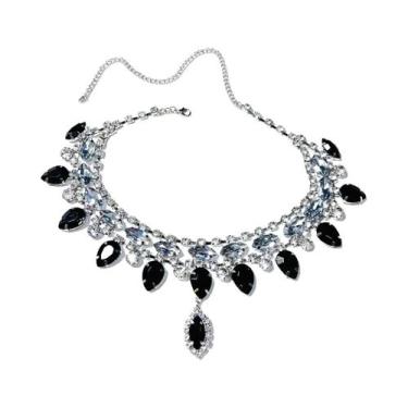 Imagem de Colar De Gargantilha Com Pingente De Gota d'Água Preta Exagerada Com S