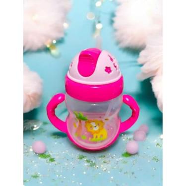 Imagem de Copo Infantil Com Canudo Retrátil De Silicone BPA FREE 240ml Anti Vazamento
