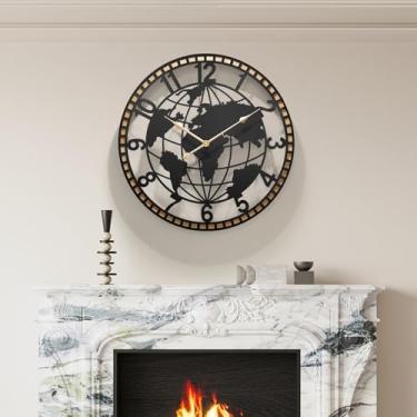 Imagem de HEBOIX Relógios de parede decorativos grandes, relógio de parede silencioso de 71 cm para quarto e escritório, operado por bateria com moldura de madeira maciça para cozinha/fazenda/sala de aula