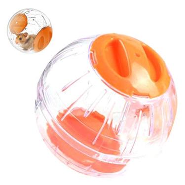 Imagem de Zhjvihx Brinquedo de Treinamento de Hamster, Bola de Exercício para Animais de Estimação Pequena e Transparente, Seguro Interativo para Suprimentos para Animais de Estimação (Laranja)