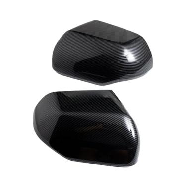 Imagem de Compatível com toyota tundra/sequoia 2023-2025 brilhante/fibra de carbono preto espelhos retrovisores laterais capa decorativa acessórios do carro(Carbon Fiber Look)