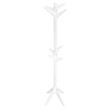 Imagem de Cabideiro Para Closet Rangifer Mancebo De Madeira Com Roupas