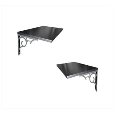 Imagem de Kit 2 Prateleiras Mdf Mãos Francesas Em Metal Decorar 30X40