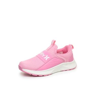 Imagem de Hurley Tênis infantil sem cadarço Cameron – Tênis esportivo leve para meninos e meninas com faixa elástica, cabedal de malha respirável e palmilha acolchoada – Tênis de corrida fácil de colocar e