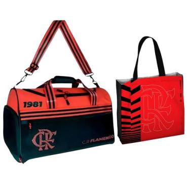 Imagem de Kit Do Flamengo Bolsa Esportiva Ideal Para Academia Treino e Sacola Re