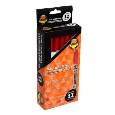 Imagem de Caneta Marcador Para Retroprojetor & Cd Jocar C/12 Vermelho - Jocar Of