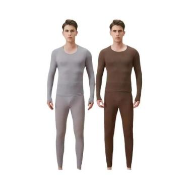 Imagem de Conjunto De Roupa Térmica Masculina Ultrafina Heattech Com Ácido Hialu