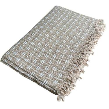 Imagem de Manta para sofá extragrande 2,40 x 1,80 metros Padrão tijolo Decorativa para quarto e sala de estar (Caramelo)