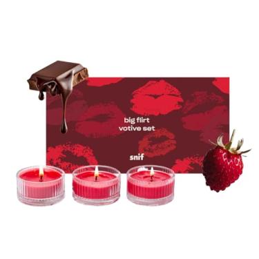 Imagem de Velas perfumadas de luxo Big Flirt Votives da Snif, velas de Dia dos Namorados, pavios 100% fibra de algodão, mistura de cera de soja, não tóxica, vegana