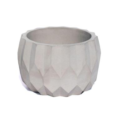 Imagem de Vaso Decorativo Losangos 7,5cm Cimento Artesanal Sala E Cozinha Cinza