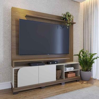 Imagem de Painel Home Theater Jureli 2 Portas 1.8 Até 75 Polegadas Amêndoa-off White