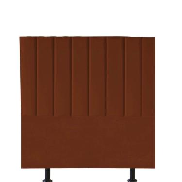 Imagem de Cabeceira Estofada Carla 90cm Solteiro Para Cama Colchão Box Quarto Suede Terracota Telha - Aurora Line