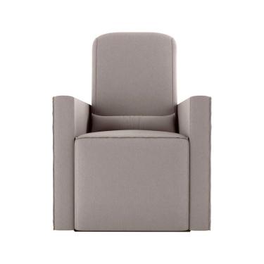 Imagem de Poltrona De Amamentação Com Balaço E Puff Premium Annecy Matrix Suede Bege