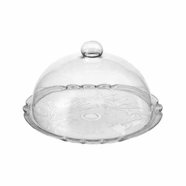 Imagem de Boleira Porta Bolo de Vidro Flor de Lírio 32 cm para Bolos e Doces - j