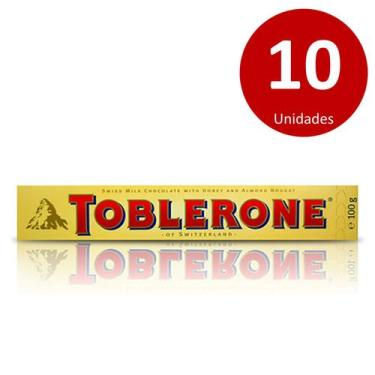 Imagem de Kit c/10 Toblerone Chocolate Nougat de Mel e Amêndoas 100g