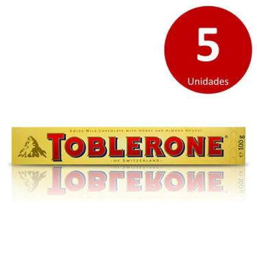 Imagem de Kit c/5 Toblerone Chocolate Nougat de Mel e Amêndoas 100g
