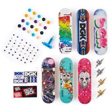 Imagem de Kit Tech Deck Shop Pack Com 6 Skates Acessórios Para Montar, Dgk
