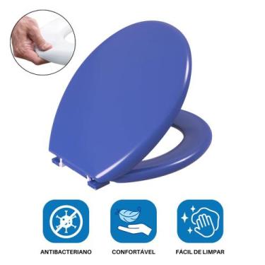 Imagem de Tampa Assento Vaso Sanitário Almofadado Oval Astra TPKAS, Azul 11