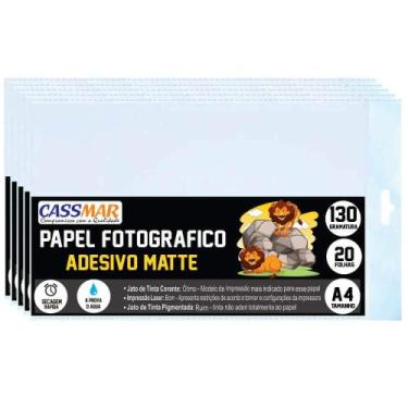 Imagem de Papel Fotográfico Adesivo Fosco 130g A4 210x297mm 300fls - Cassmar