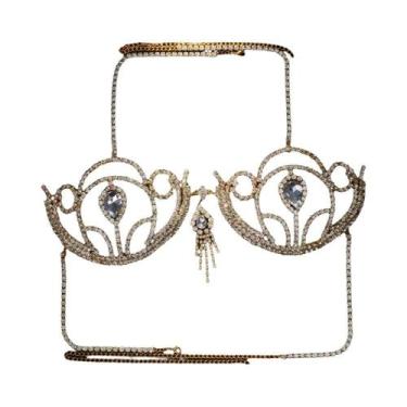 Imagem de Top De Biquíni Feminino Com Strass Sexy, Joia De Lingerie Para Praia, 