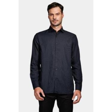 Imagem de Camisa Aramis Manga Longa Poliviscose em Jacquard Marinho-Masculino