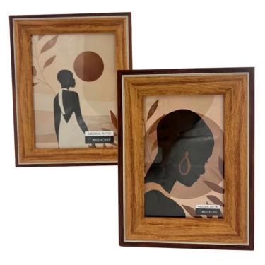 Imagem de Porta-Retrato Rio Home Madeira Marrom Escuro 10x15cm