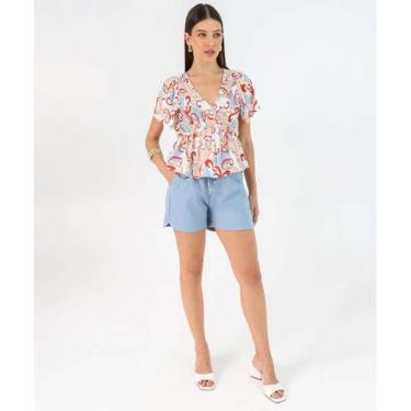 Imagem de Blusa Feminina Lastex Estampa Paisley Marisa Off White-58413, Off whit