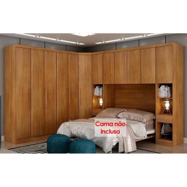 Imagem de Modulado Casal 7 Peças 100%MDF 8 Gavetas Cumaru Novo Horizonte