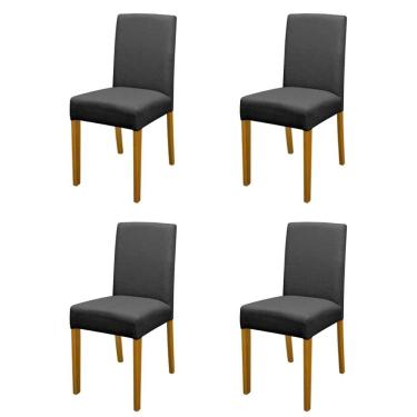 Imagem de Kit 4 Cadeiras de Jantar Estofadas Madeira Maciça Multimóveis CR15021