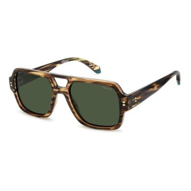 Imagem de Óculos Solar Polaroid Pld6250/s/x 9n4 54 Brilho Havana Lente Verde Polarizada-Masculino