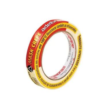 Imagem de Fita Crepe 18mm x 50m Adelbras Uso Geral Alta Qualidade - NACIONAL