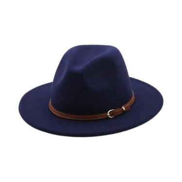 Imagem de Chapéu Fedora Branco E Preto Com Aba Larga 56-60cm Em Feltro Imitação 