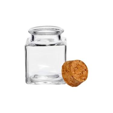 Imagem de Kit 12 Potes De Vidro Com Tampa De Rolha 50ml Lembrancinhas - Embaleve