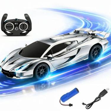 Imagem de Carrinho De Controle Remoto Bugatti Brinquedo Corrida Veloz Com Luz Re