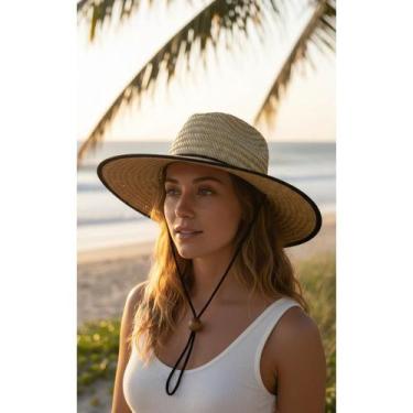 Imagem de 2x Chapéu Praia Palha Grande Aba UV Surf Unissex Estampado - Congratul