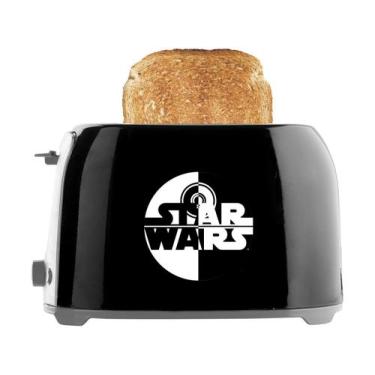 Imagem de Torradeira Mallory Star Wars com 6 Níveis de Tostagem, Preto e Branco,
