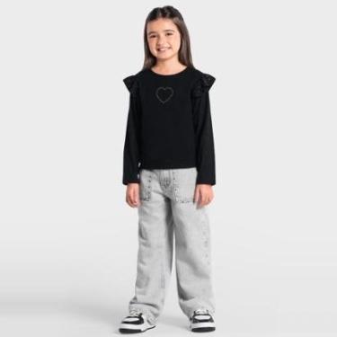 Imagem de Blusa infantil menina em malha de coração Brandili-Feminino