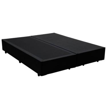 Imagem de Cama Box Queen Bipartido Sintético Mega Cama Preto 158x198x42cm